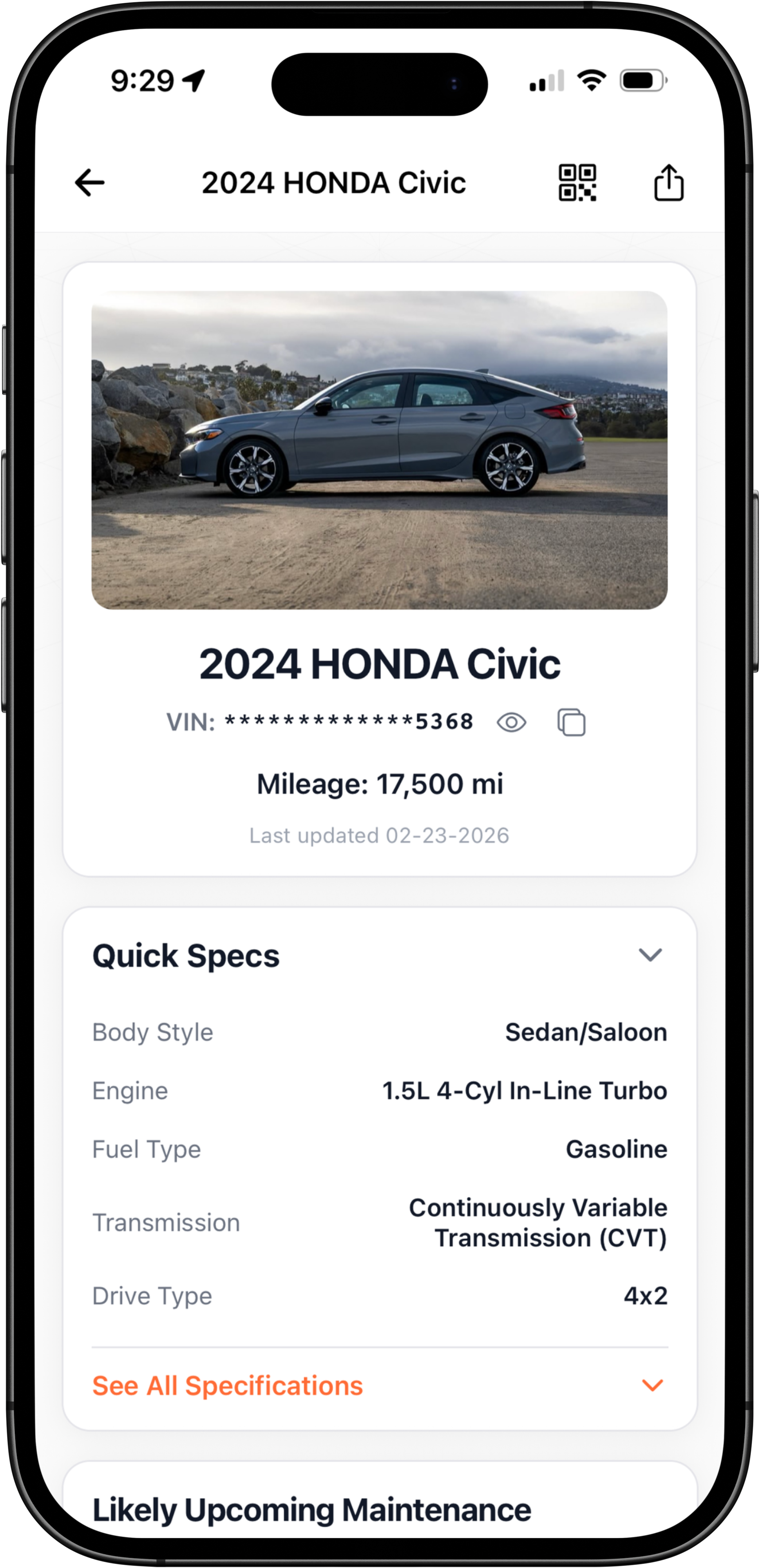 2024 Honda Civic Report Card